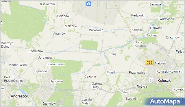 mapa Gałkówek-Parcela, Gałkówek-Parcela na mapie Targeo