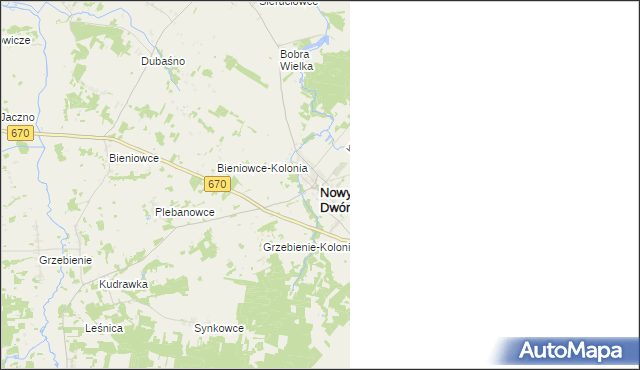 mapa Nowy Dwór powiat sokólski, Nowy Dwór powiat sokólski na mapie Targeo