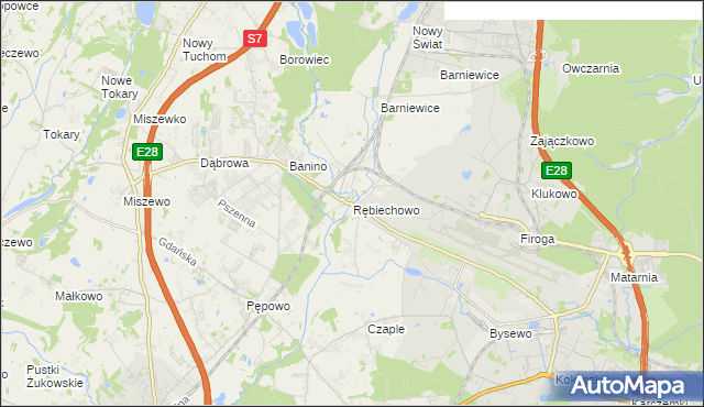 mapa Rębiechowo, Rębiechowo na mapie Targeo