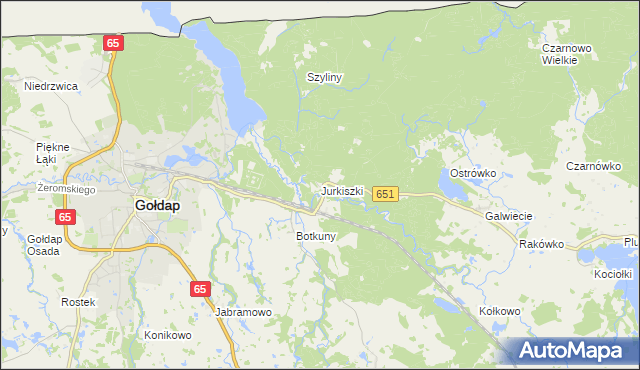 mapa Jurkiszki, Jurkiszki na mapie Targeo