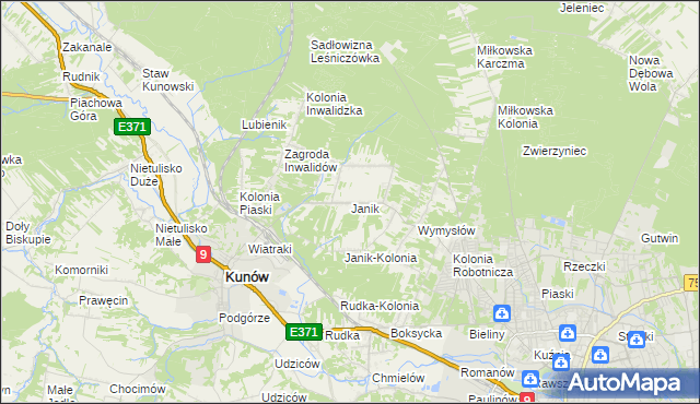 mapa Janik, Janik na mapie Targeo
