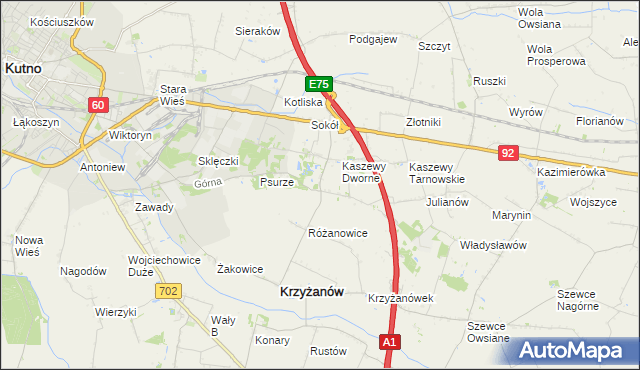 mapa Kaszewy-Spójnia, Kaszewy-Spójnia na mapie Targeo