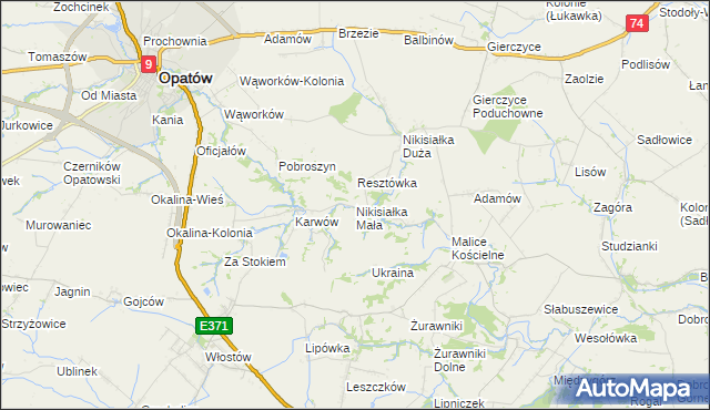 mapa Nikisiałka Mała, Nikisiałka Mała na mapie Targeo