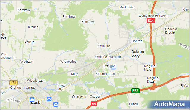 mapa Orpelów-Numerki, Orpelów-Numerki na mapie Targeo
