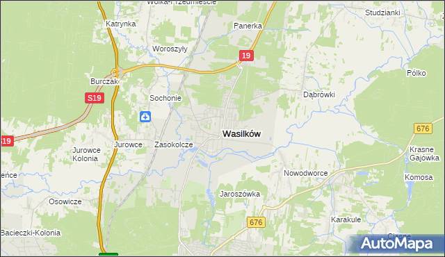 mapa Wasilków, Wasilków na mapie Targeo