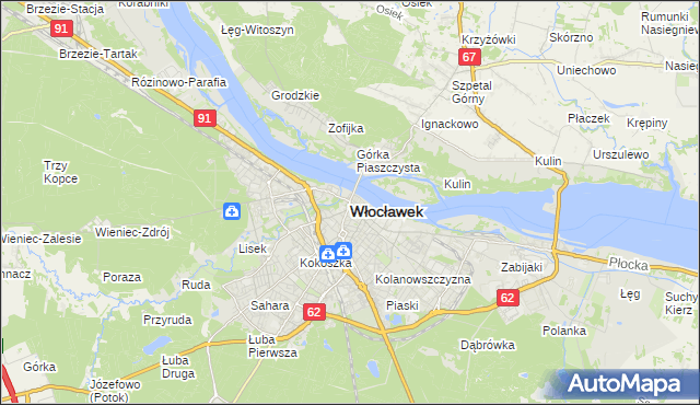 mapa Włocławka, Włocławek na mapie Targeo