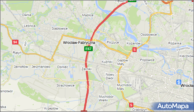 mapa Fabryczna, Fabryczna na mapie Targeo