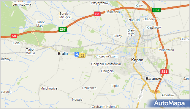 mapa Chojęcin-Szum, Chojęcin-Szum na mapie Targeo