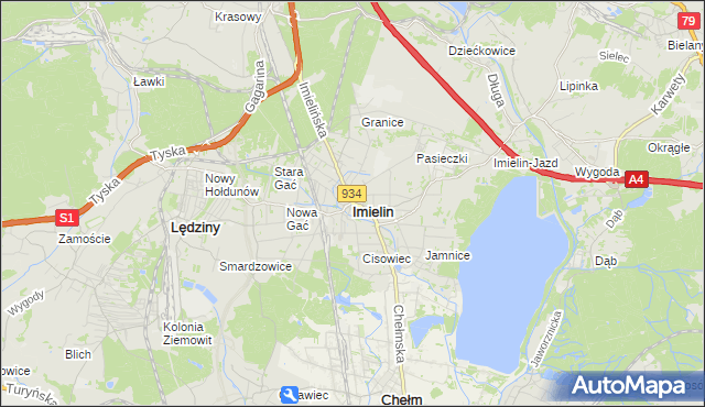 mapa Imielin, Imielin na mapie Targeo