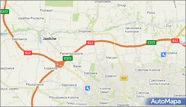 mapa Natalin gmina Jastków, Natalin gmina Jastków na mapie Targeo