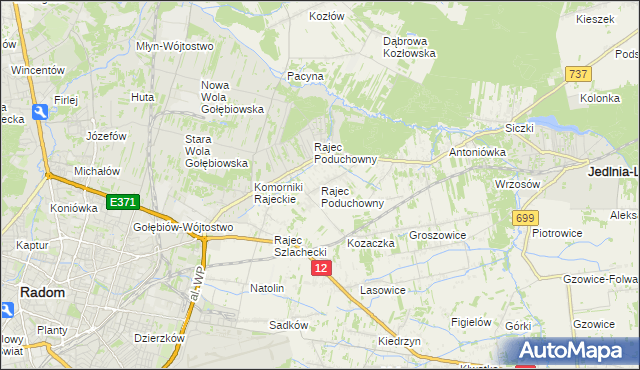 mapa Rajec Poduchowny, Rajec Poduchowny na mapie Targeo