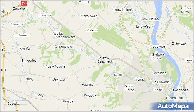 mapa Czyżów Szlachecki, Czyżów Szlachecki na mapie Targeo