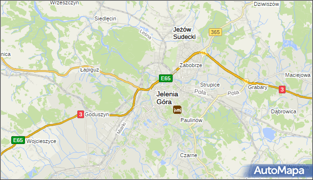 mapa Jelenia Góra, Jelenia Góra na mapie Targeo