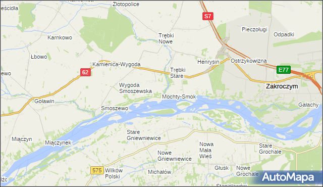 mapa Mochty-Smok, Mochty-Smok na mapie Targeo