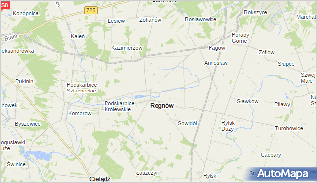 mapa Nowy Regnów, Nowy Regnów na mapie Targeo