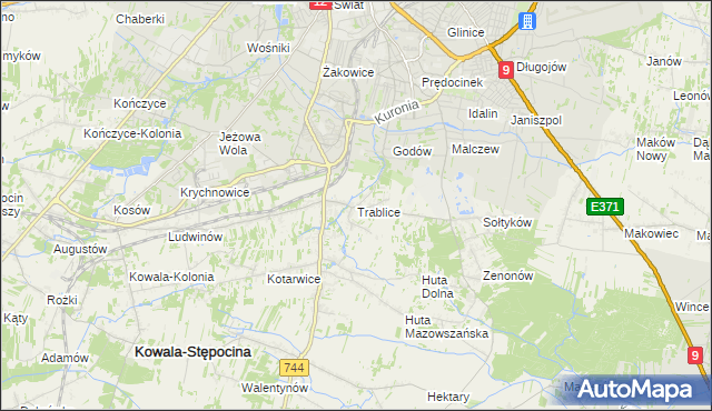 mapa Trablice, Trablice na mapie Targeo
