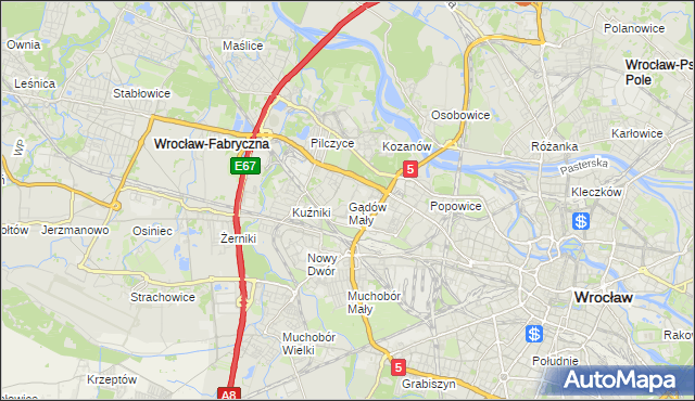 mapa Gądów Mały, Gądów Mały na mapie Targeo