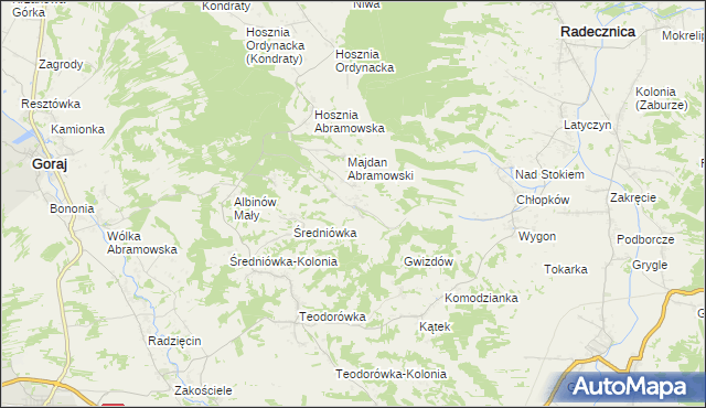 mapa Jędrzejówka gmina Goraj, Jędrzejówka gmina Goraj na mapie Targeo