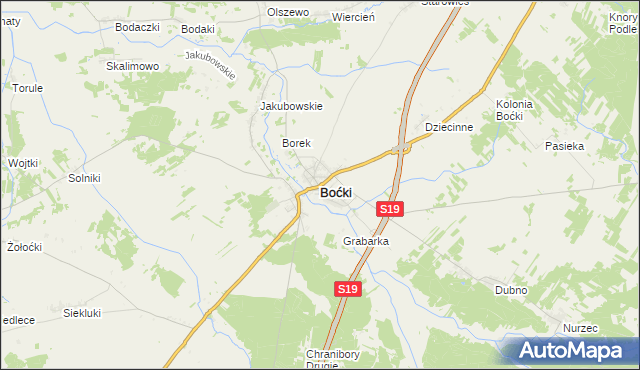 mapa Boćki, Boćki na mapie Targeo
