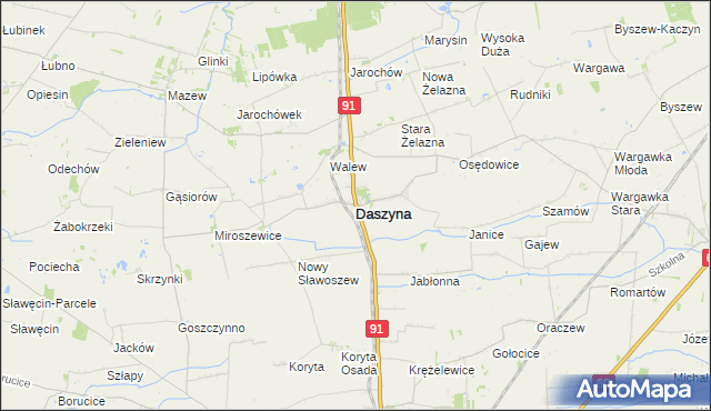 mapa Daszyna, Daszyna na mapie Targeo