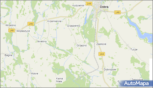 mapa Grzęzno, Grzęzno na mapie Targeo