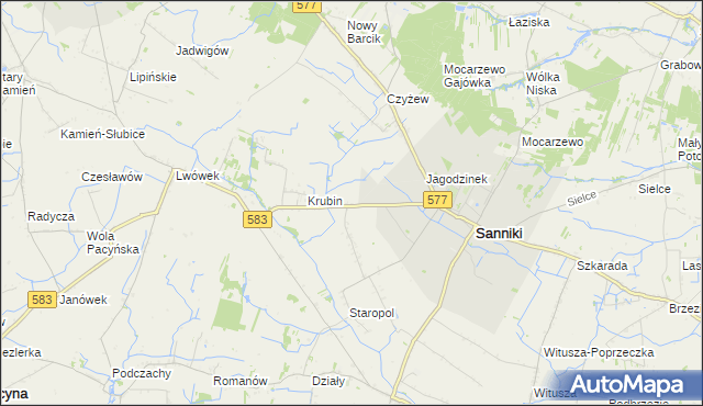 mapa Aleksandrów gmina Sanniki, Aleksandrów gmina Sanniki na mapie Targeo