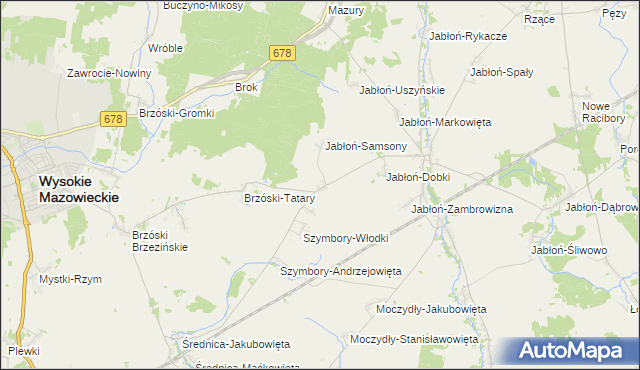 mapa Jabłoń-Kikolskie, Jabłoń-Kikolskie na mapie Targeo