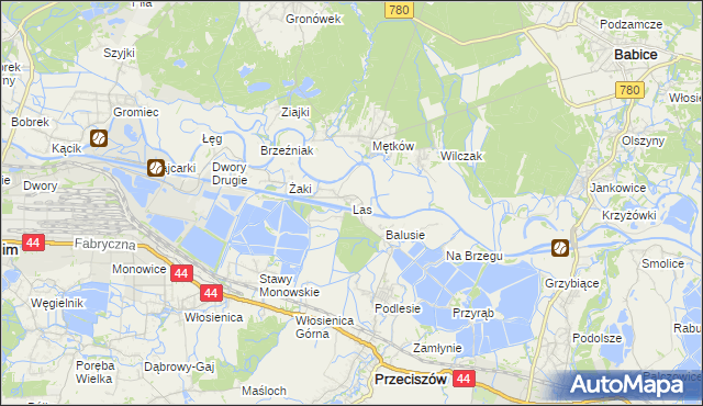 mapa Las gmina Przeciszów, Las gmina Przeciszów na mapie Targeo