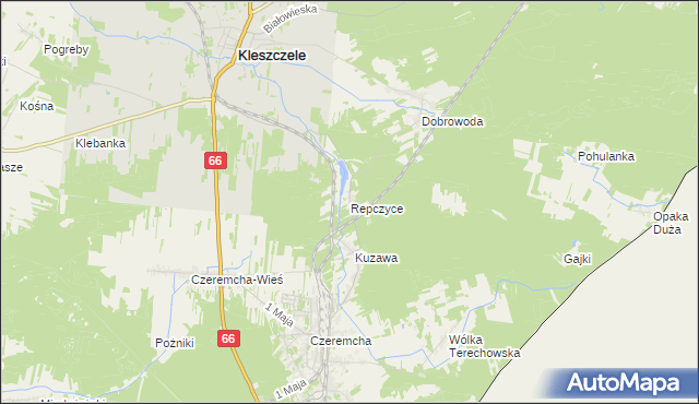 mapa Repczyce, Repczyce na mapie Targeo