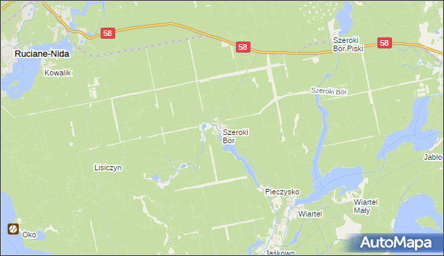 mapa Szeroki Bór, Szeroki Bór na mapie Targeo