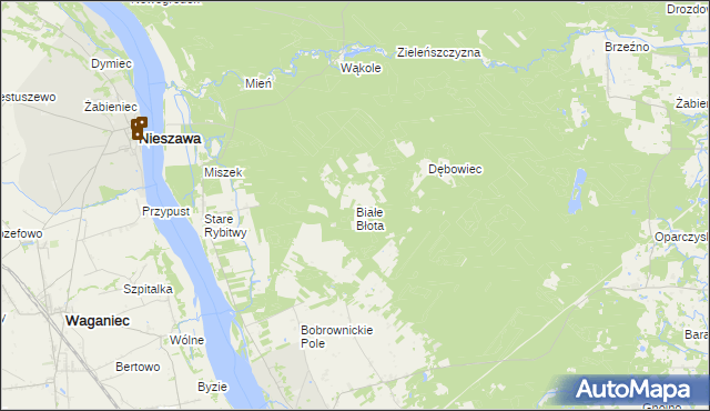 mapa Białe Błota gmina Bobrowniki, Białe Błota gmina Bobrowniki na mapie Targeo
