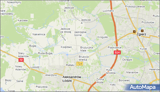 mapa Brużyczka Mała, Brużyczka Mała na mapie Targeo