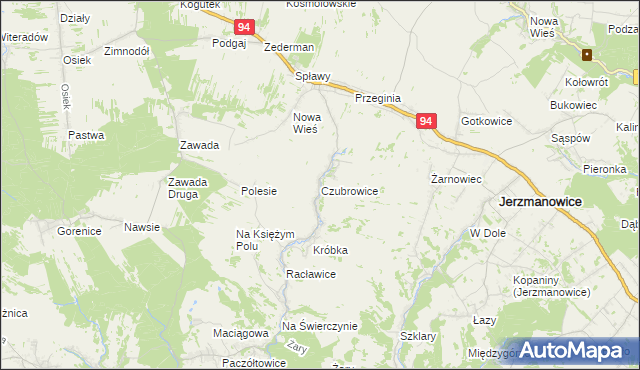 mapa Czubrowice, Czubrowice na mapie Targeo