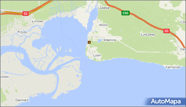 mapa Lubin gmina Międzyzdroje, Lubin gmina Międzyzdroje na mapie Targeo
