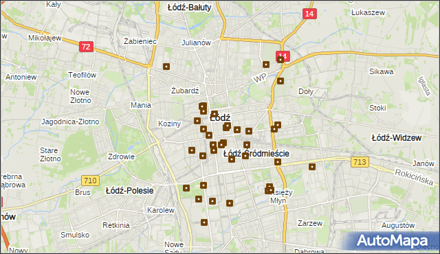 mapa Śródmieście gmina Łódź, Śródmieście gmina Łódź na mapie Targeo