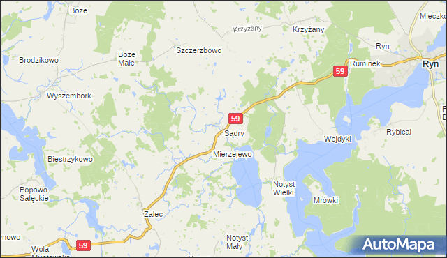mapa Sądry, Sądry na mapie Targeo