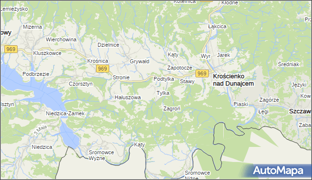 mapa Tylka, Tylka na mapie Targeo