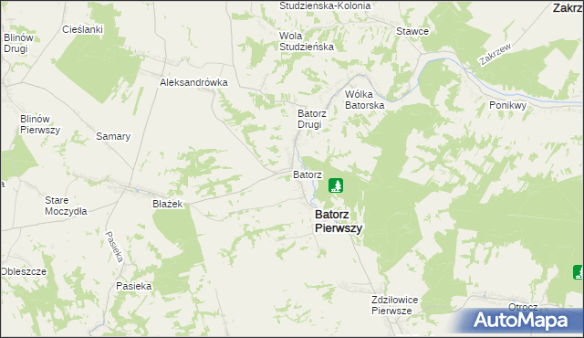 mapa Batorz, Batorz na mapie Targeo