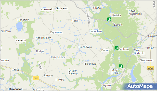 mapa Biechówko gmina Drzycim, Biechówko gmina Drzycim na mapie Targeo