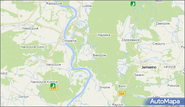 mapa Bieliszów, Bieliszów na mapie Targeo