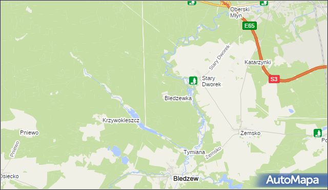 mapa Bledzewka, Bledzewka na mapie Targeo