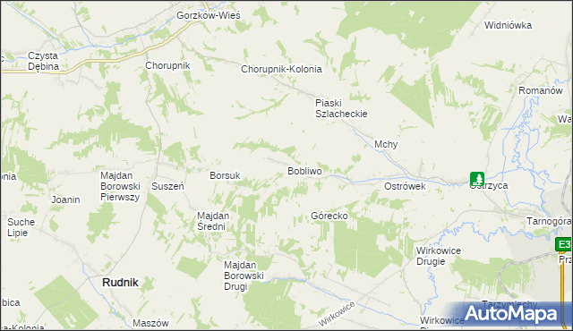 mapa Bobliwo, Bobliwo na mapie Targeo