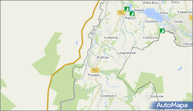 mapa Bratków gmina Bogatynia, Bratków gmina Bogatynia na mapie Targeo
