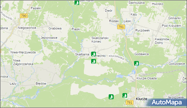 mapa Chechło gmina Klucze, Chechło gmina Klucze na mapie Targeo