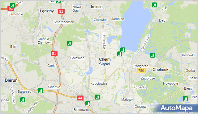 mapa Chełm Śląski, Chełm Śląski na mapie Targeo