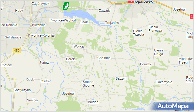 mapa Chełmce gmina Opatówek, Chełmce gmina Opatówek na mapie Targeo