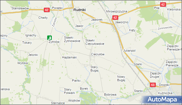 mapa Cieciułów, Cieciułów na mapie Targeo