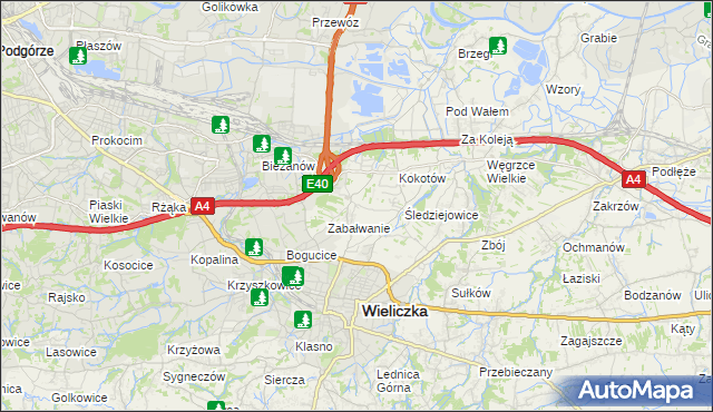 mapa Czarnochowice, Czarnochowice na mapie Targeo