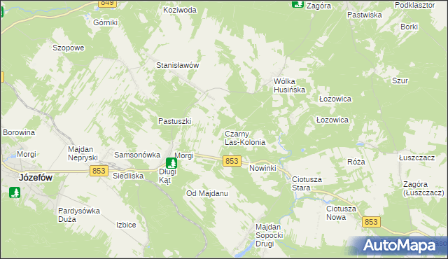 mapa Czarny Las-Kolonia, Czarny Las-Kolonia na mapie Targeo