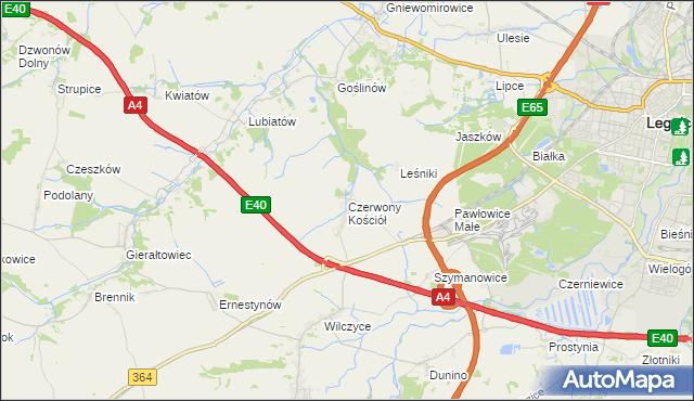 mapa Czerwony Kościół, Czerwony Kościół na mapie Targeo